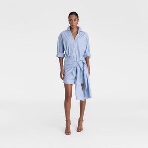 KBB by KAHLANA Women's Long Sleeve 'The Tie Waist Shirtdress' - Light Large